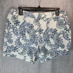 Kenzie Paisley Print Flat Front 4" Chino Women's 10 Shorts Beach Boho Festival